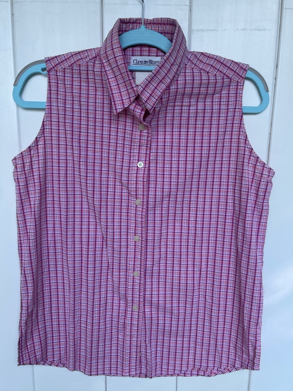 Vintage Classic Blues By Wrangler Sleeveless Button Down Western Top, Size L